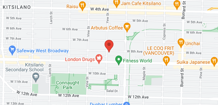map of 6 2188 W 8TH AVENUE